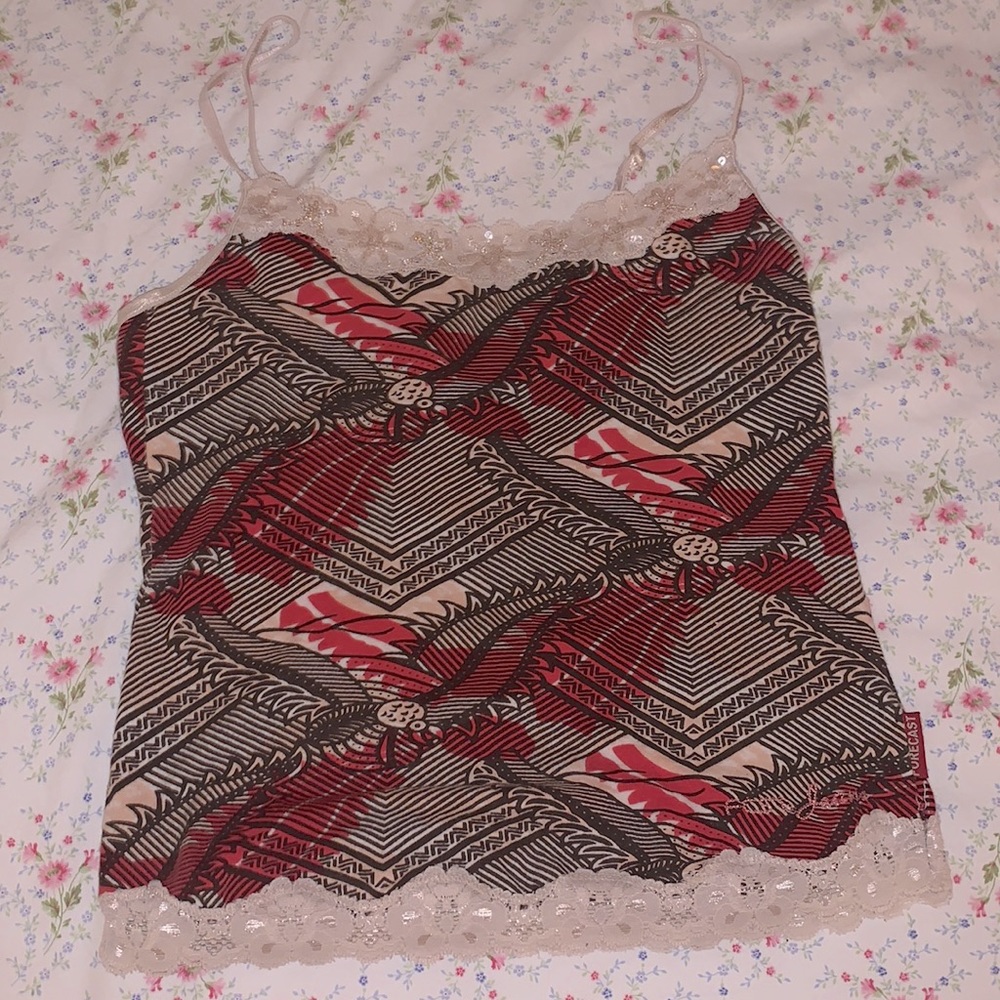 cropped lace 90s top